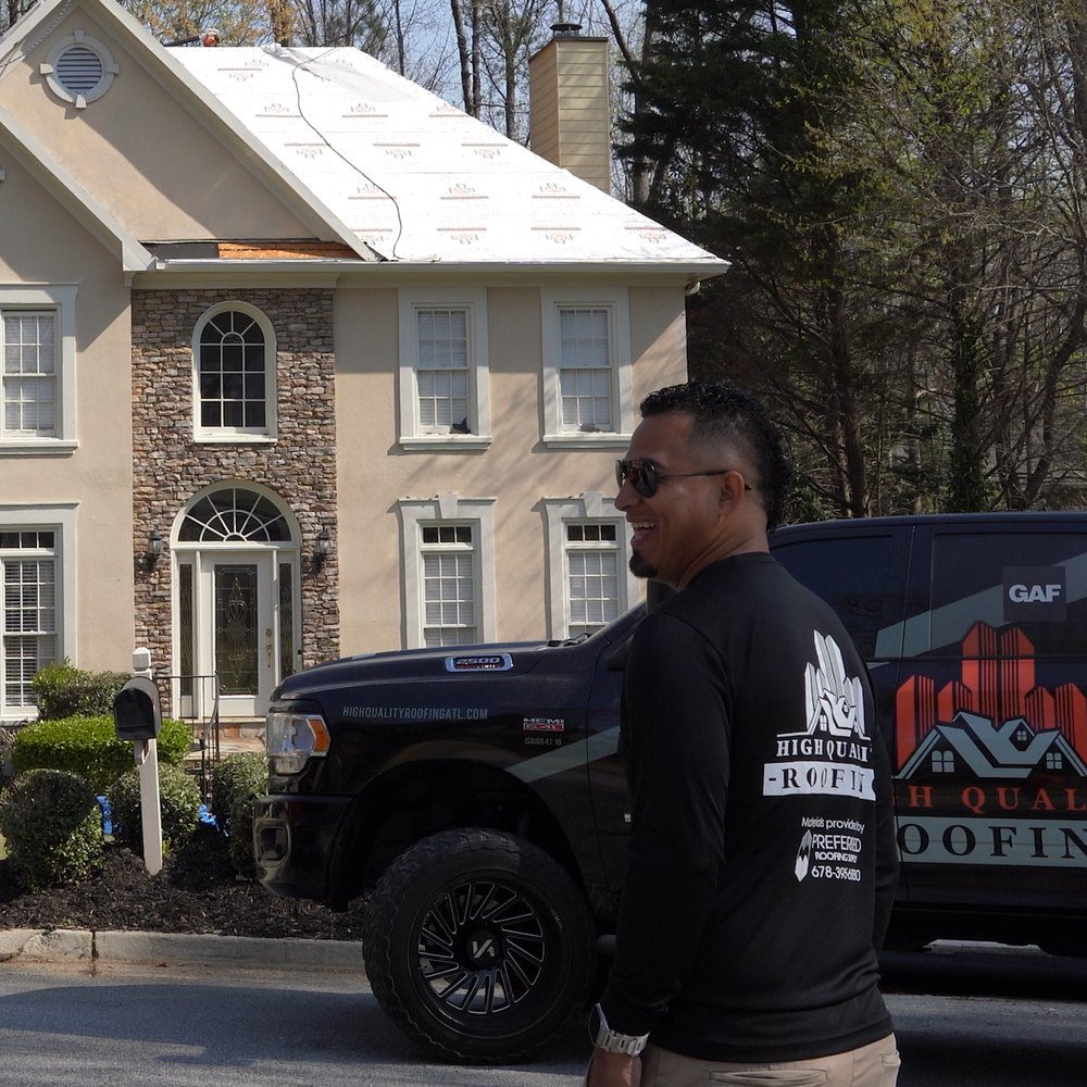 On site with the HQR team — High Quality Roofing, Atlanta